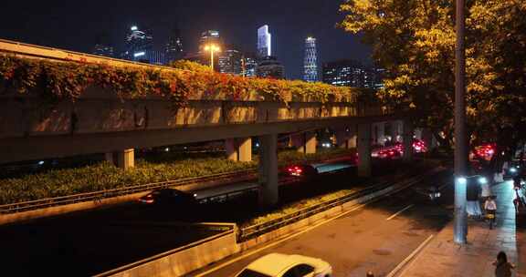 广州珠江新城夜景航拍