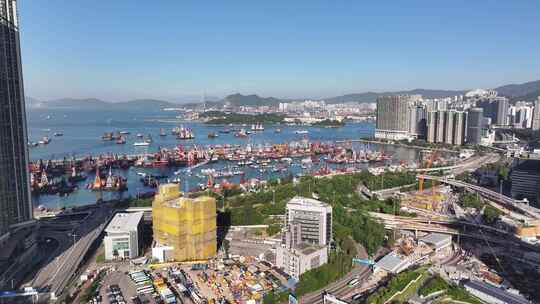 香港维多利亚港航拍