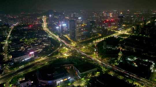 立交桥高架桥交通枢纽夜景车流