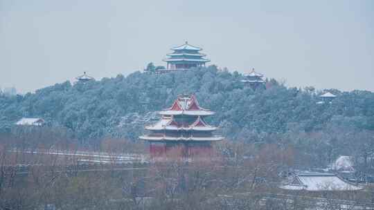 故宫角楼与万春亭雪景