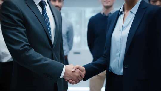 商务人士握手合作场景