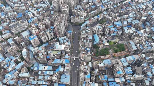 航拍四川达州城市风光