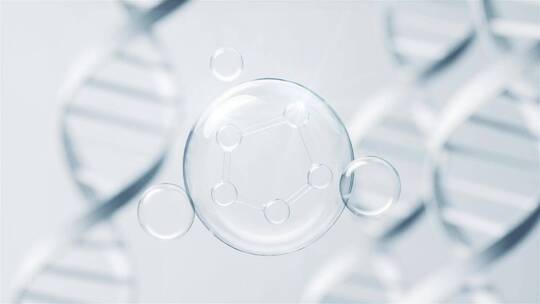 抽象水泡DNA分子高端美容护肤动态视频视频素材模板下载