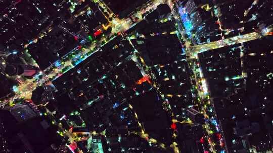 甘肃兰州城市夜景HDR航拍