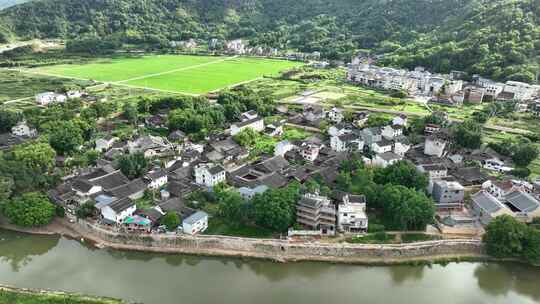 航拍福建宁德福安廉村村落风光