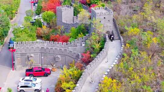 航拍枣庄凤凰绿道薄板泉红色革命基地