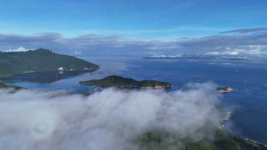 合集人间仙境海上大海海岛云雾缭绕航拍