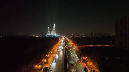 上海徐浦大桥航拍 连接枢纽