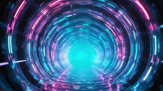 科技感光线隧道穿梭4K