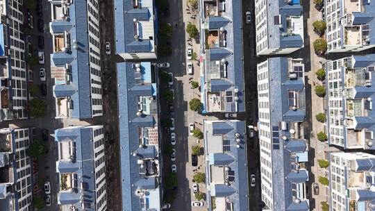 城市小区住宅楼航拍