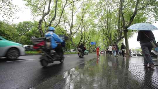 杭州西湖街边街道路边