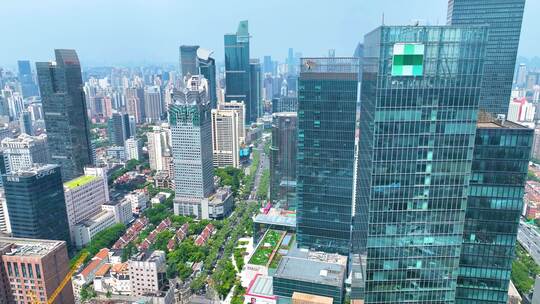 上海市静安区延安西路会德丰国际广场高楼大视频素材模板下载