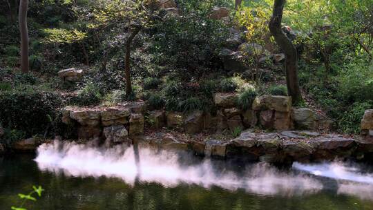 苏州园林拙政园景观喷雾仙气袅袅 8K实拍