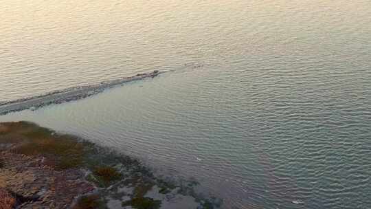 上海崇明岛堤坝长江流域视频素材模板下载