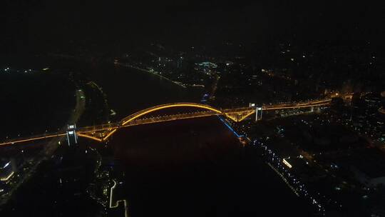 上海卢浦大桥夜景4K航拍