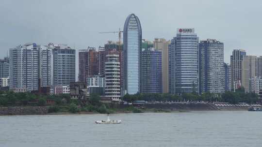 宜昌城市建筑与长江空镜视频素材模板下载