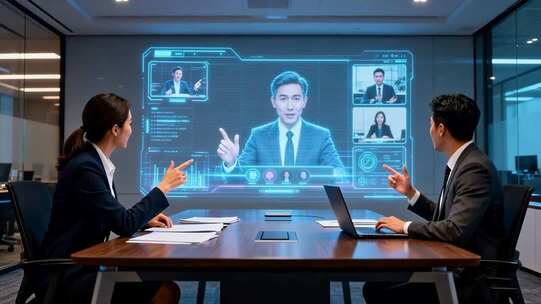 商务人士进行视频会议