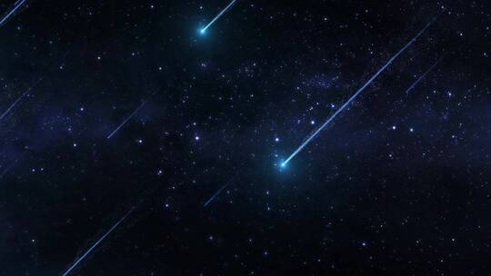 粒子星空流星雨划过天空视频素材