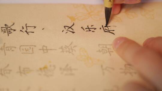写字中文字体钢笔毛笔书法汉字文化实拍高清视频素材模板下载