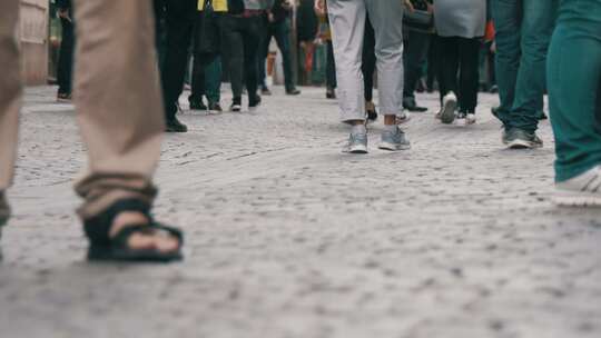 街道人流脚步视频素材模板下载