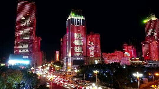 航拍新疆乌鲁木齐西大桥夜景