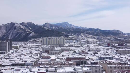 航拍承德丰宁雪景