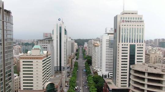 航拍福建泉州城市交通大道