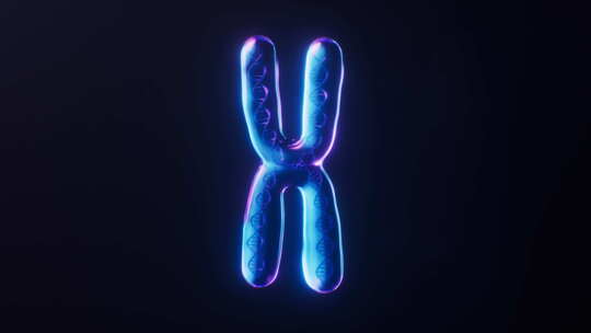 染色体与霓虹灯光效果循环动画3D渲染