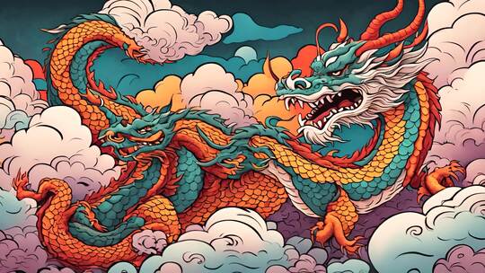 国潮 龙 卡通 龙年