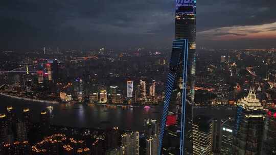 航拍上海 上海 上海夜景 陆家嘴 外滩