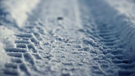 雪，轮胎印，冰冷，寒冷