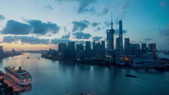 上海外滩夕阳视频素材模板下载