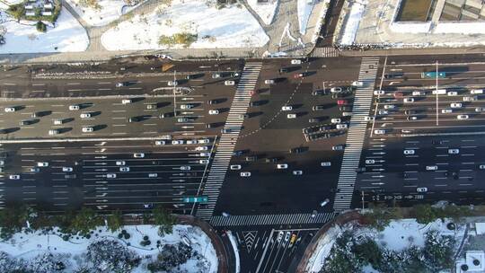 航拍山东济南城市旅游宣传片雪景视频素材模板下载