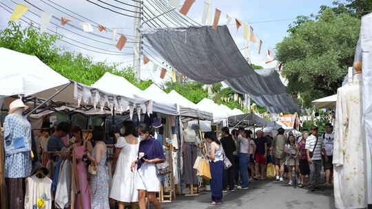 泰国清迈曼谷市集集市现场活动