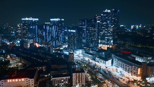 夜景视频深圳龙岗天安云谷高楼炫丽霓虹灯光