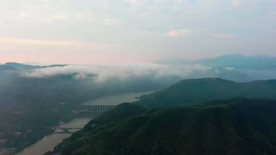 佛子岭水库大坝美丽风景自然风光