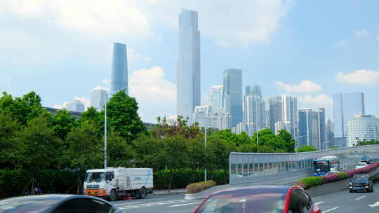 广州城市道路街景 交通 车流视频素材模板下载