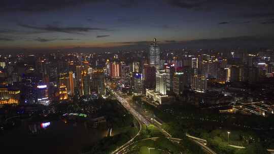 南宁城市空镜夜景航拍