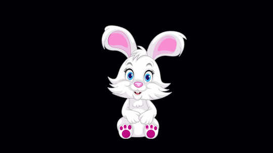 可爱的兔子动画|阿尔法通道
