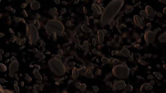 咖啡豆掉落满屏幕的动画