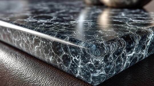 黑色大理石台面特写