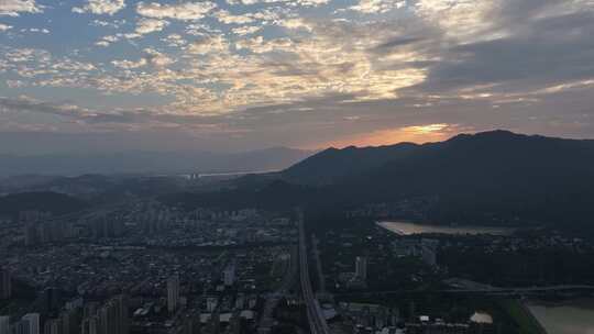 广东海珠区傍晚航拍