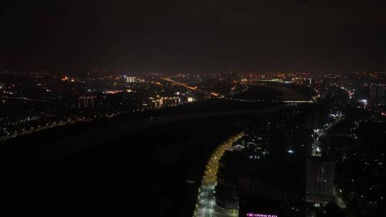 泉州江滨两岸市区夜景航拍晋江大景航拍夜景