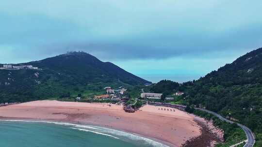 航拍海岛沙滩 碧绿海水 鸟瞰俯视