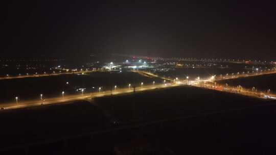 航拍 雄安 冬季 夜景 晚上 航拍雄安夜景