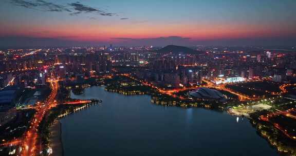 合肥 天鹅湖 城市夜景 政务中心 广电