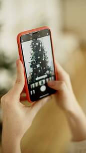 用手机拍摄圣诞树