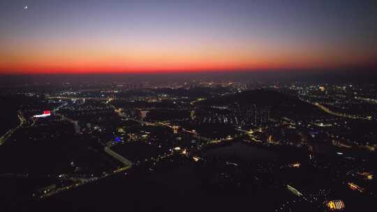 杭州滨江区城市夜景航拍