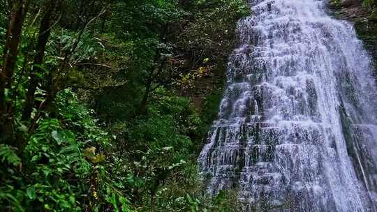 湖北恩施4A景区鹿院坪森溪流瀑布慢速升格