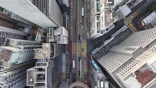 香港铜锣湾街道俯拍视频素材模板下载
